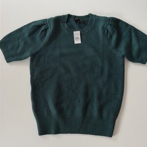 Ann Taylor Puff Sleeve Wedge Seeatwr Tee - Emerald Green, NWT, size S